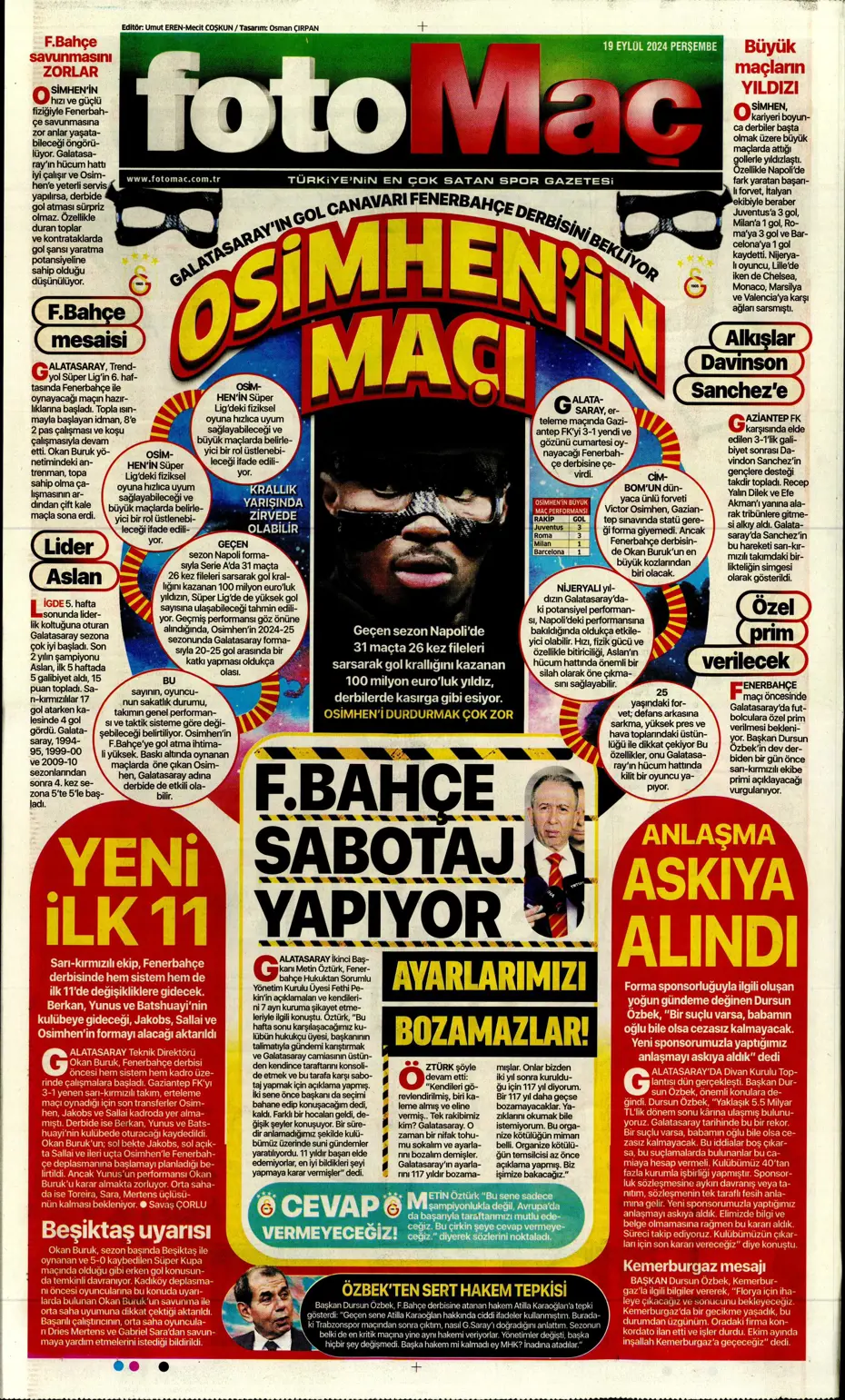 "Jose Mourinho'dan derbiye özel taktik" | Sporun manşetleri - 17