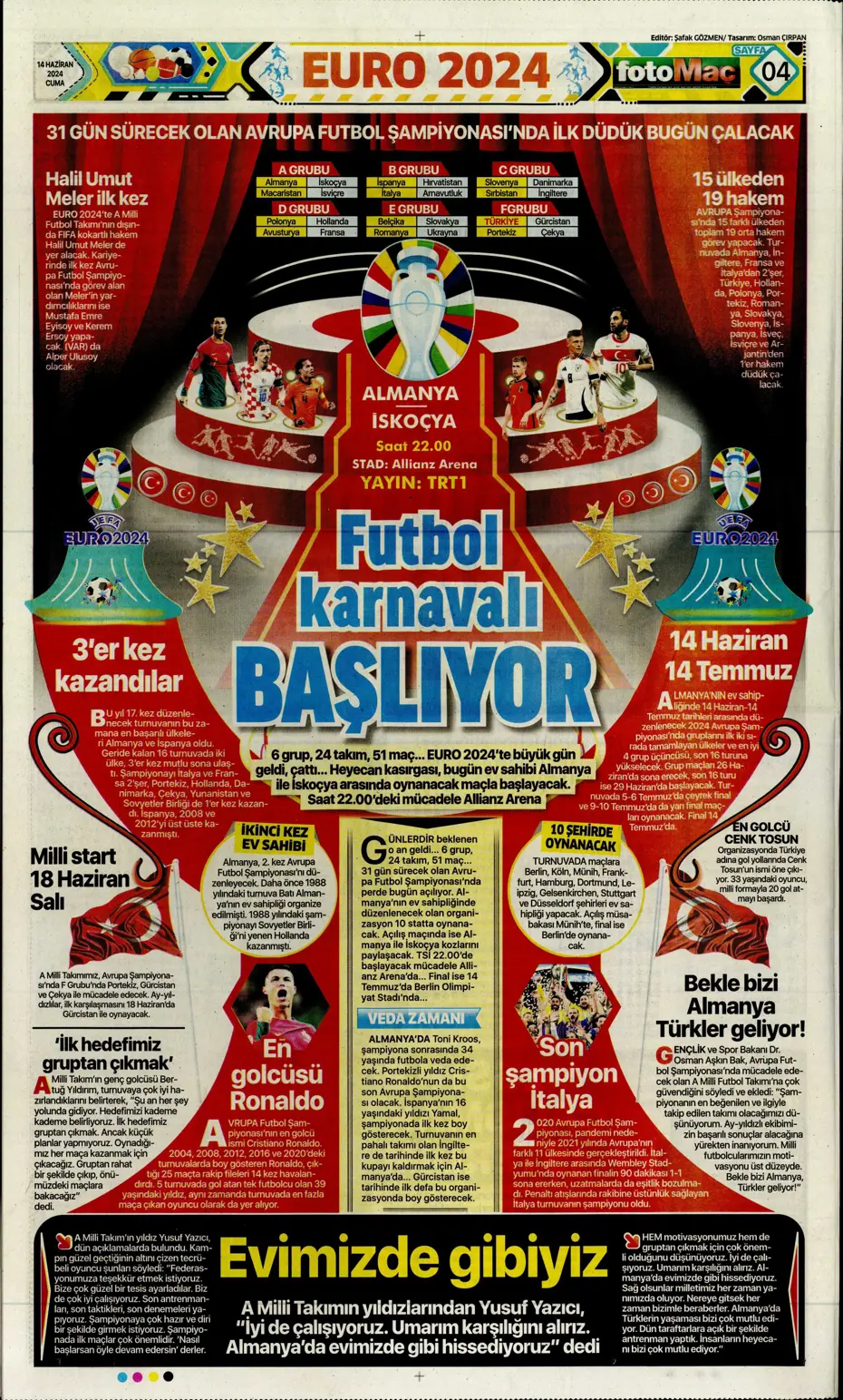 "A Milli Takım'da İrfan Can şoku" | Sporun manşetleri (14 Haziran 2024) - 10 "A Milli Takım'da İrfan Can şoku" | Sporun manşetleri (14 Haziran 2024) - 10