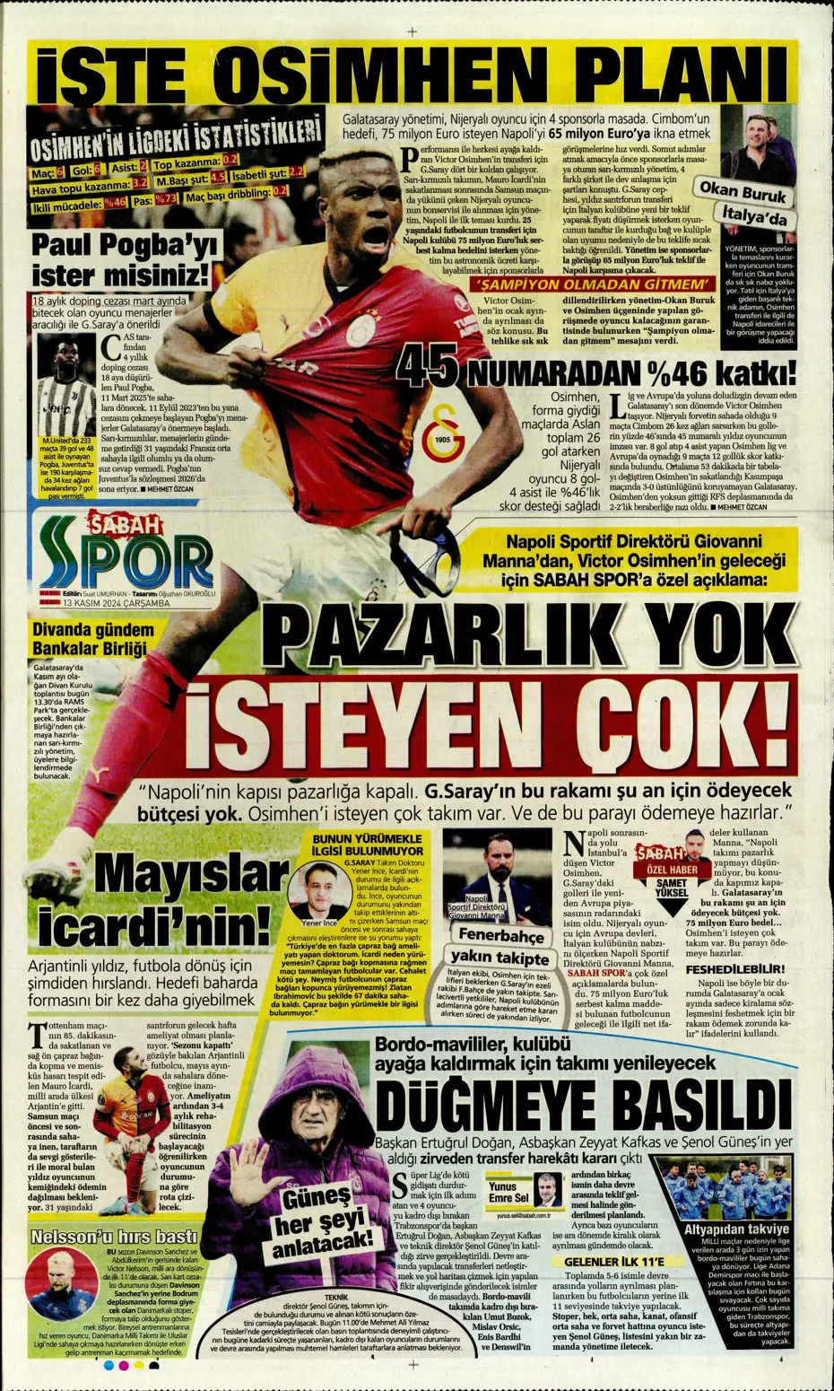 "Mario Branco'dan Fenerbahçe'ye 3 yıldız" | Sporun manşetleri - 18