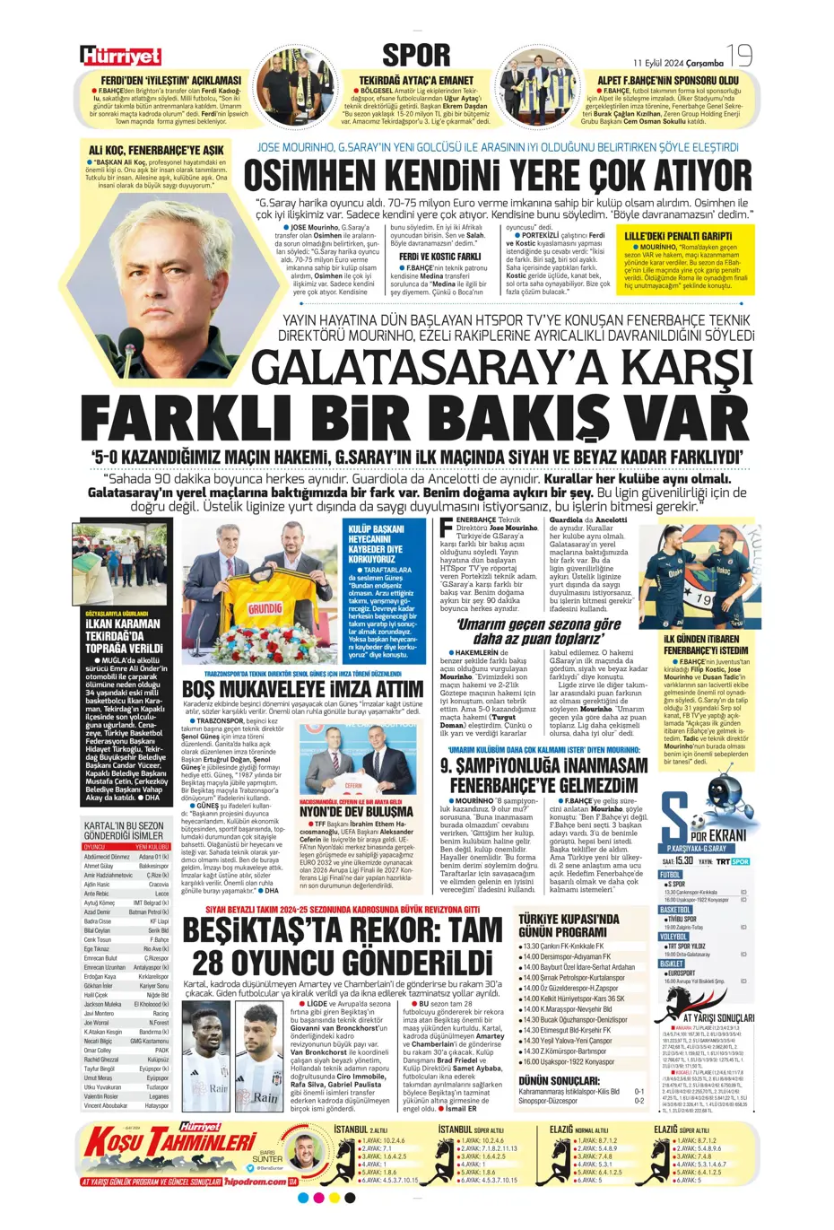 "Icardi müjdesi" | Sporun manşetleri (11 Eylül 2024) - 19 "Icardi müjdesi" | Sporun manşetleri (11 Eylül 2024) - 19