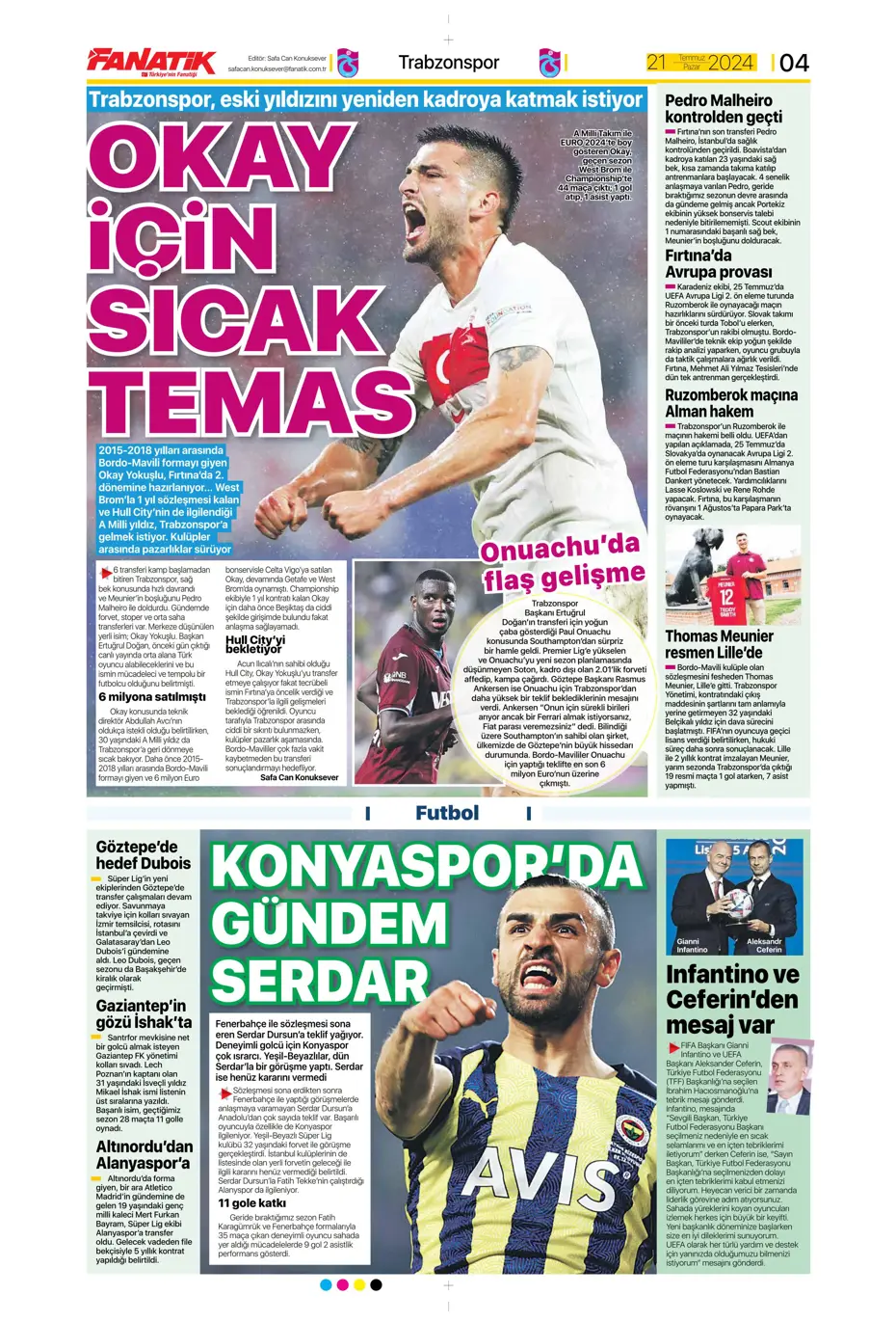 "Fenerbahçe'den Berge hamlesi" | Sporun Manşetleri (21 Temmuz 2024) - 5 "Fenerbahçe'den Berge hamlesi" | Sporun Manşetleri (21 Temmuz 2024) - 5