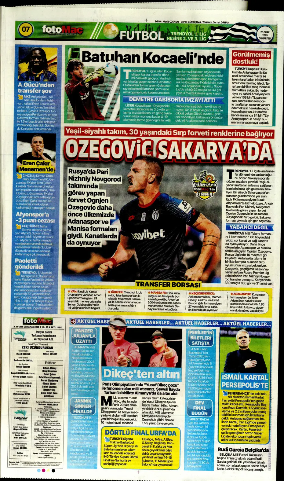 "UEFA bizi birbirimize düşürecek!" | Sporun manşetleri (25 Ocak 2025) - 16