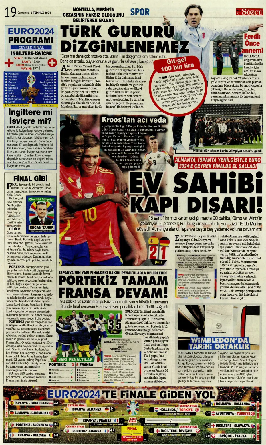 "Avrupalı selam dur! Türkler geliyor" | Sporun manşetleri (6 Temmuz 2024) - 27