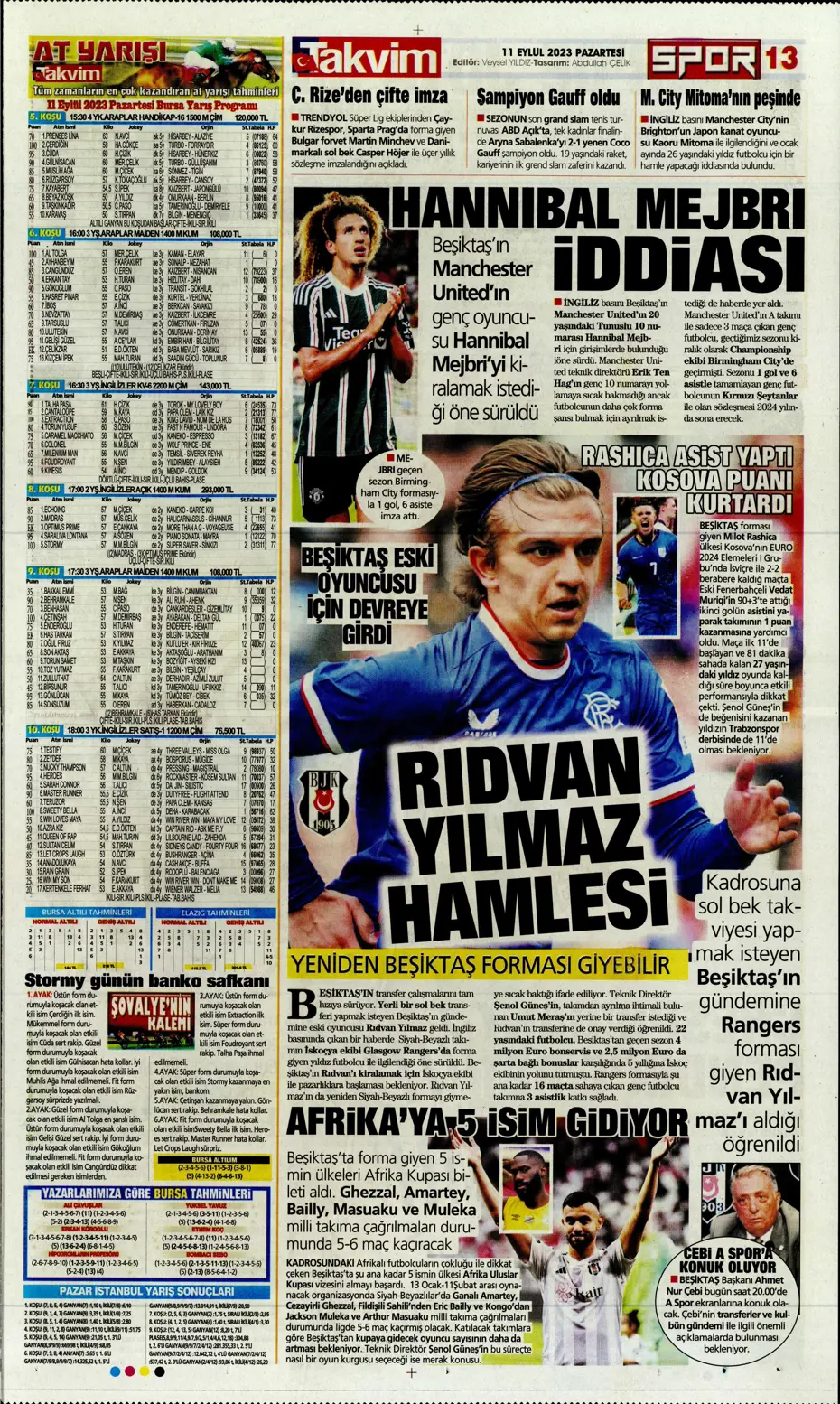 "Sacha Boey, İtalya yolcusu" | Sporun manşetleri (11 Eylül 2023) - 28 "Sacha Boey, İtalya yolcusu" | Sporun manşetleri (11 Eylül 2023) - 28