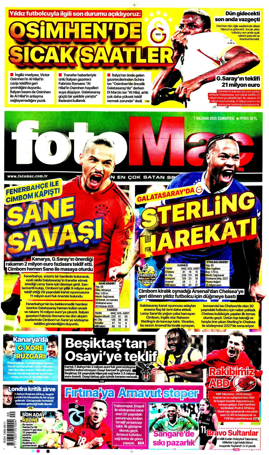 "Osayi, Beşiktaş'a doğru" | Sporun manşetleri (7 Haziran 2025) - 10