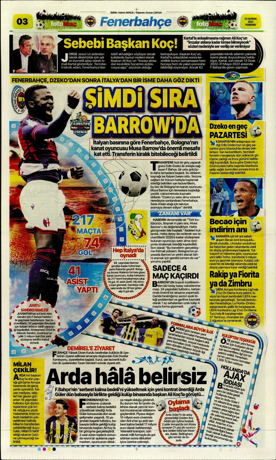 "Aslan'a süper golcü" | Sporun manşetleri (22 Haziran 2023) - 7