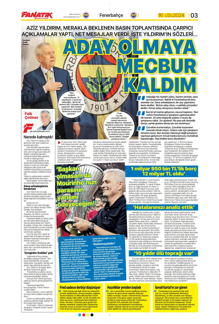 "İlk hedef Preciado" | Sporun manşetleri (16 Mayıs 2024) - 4