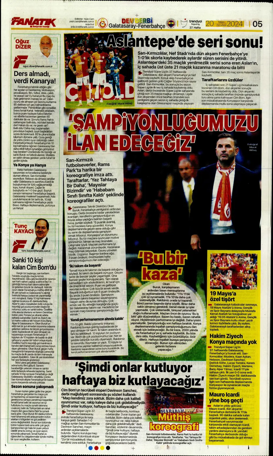 "F.Bahçe G.Saray'a bayramı zehir etti" | Sporun manşetleri (20 Mayıs 2024) - 6