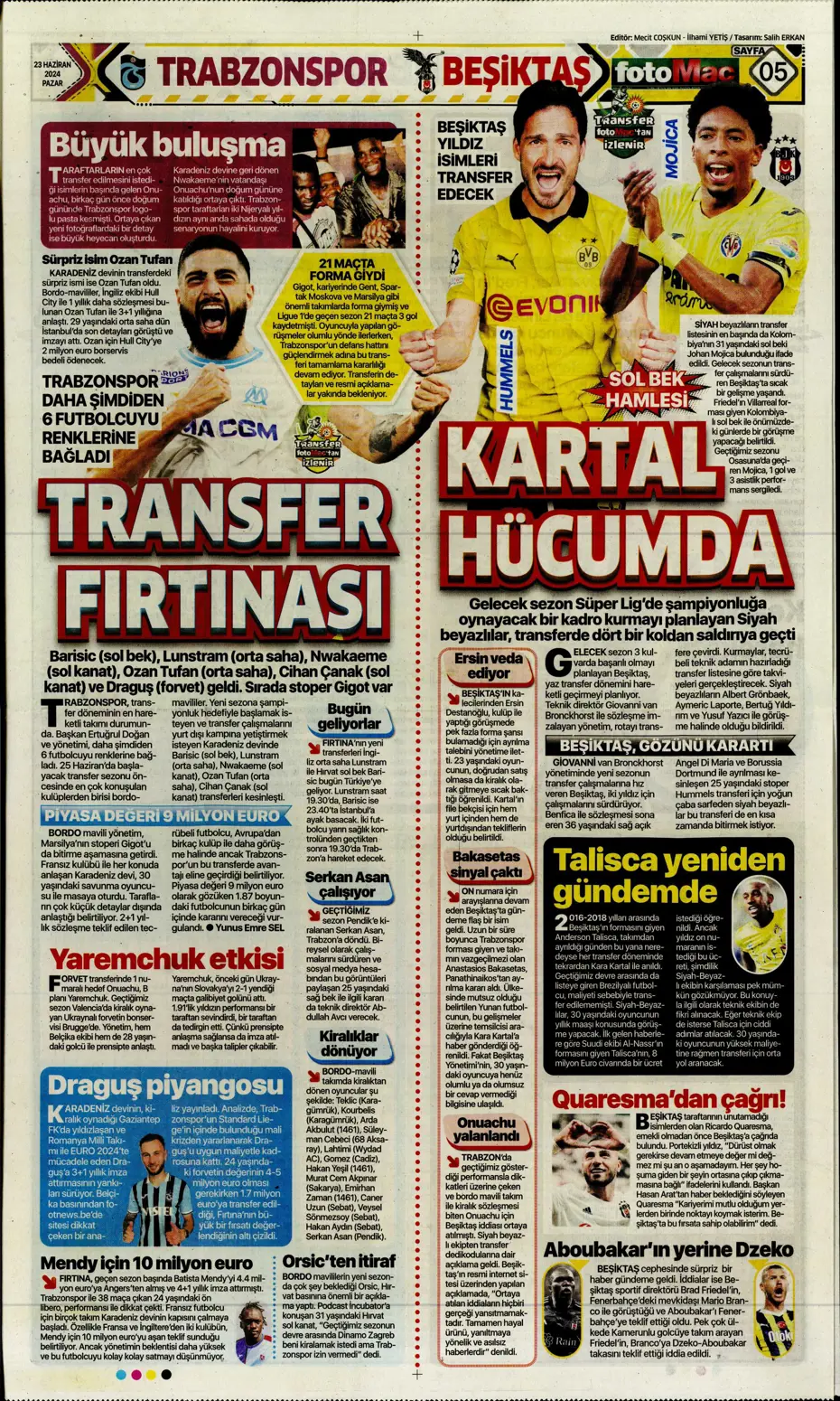 "Liderlik gitti tur elimizde" | Sporun Manşetleri (23 Haziran 2024) - 17