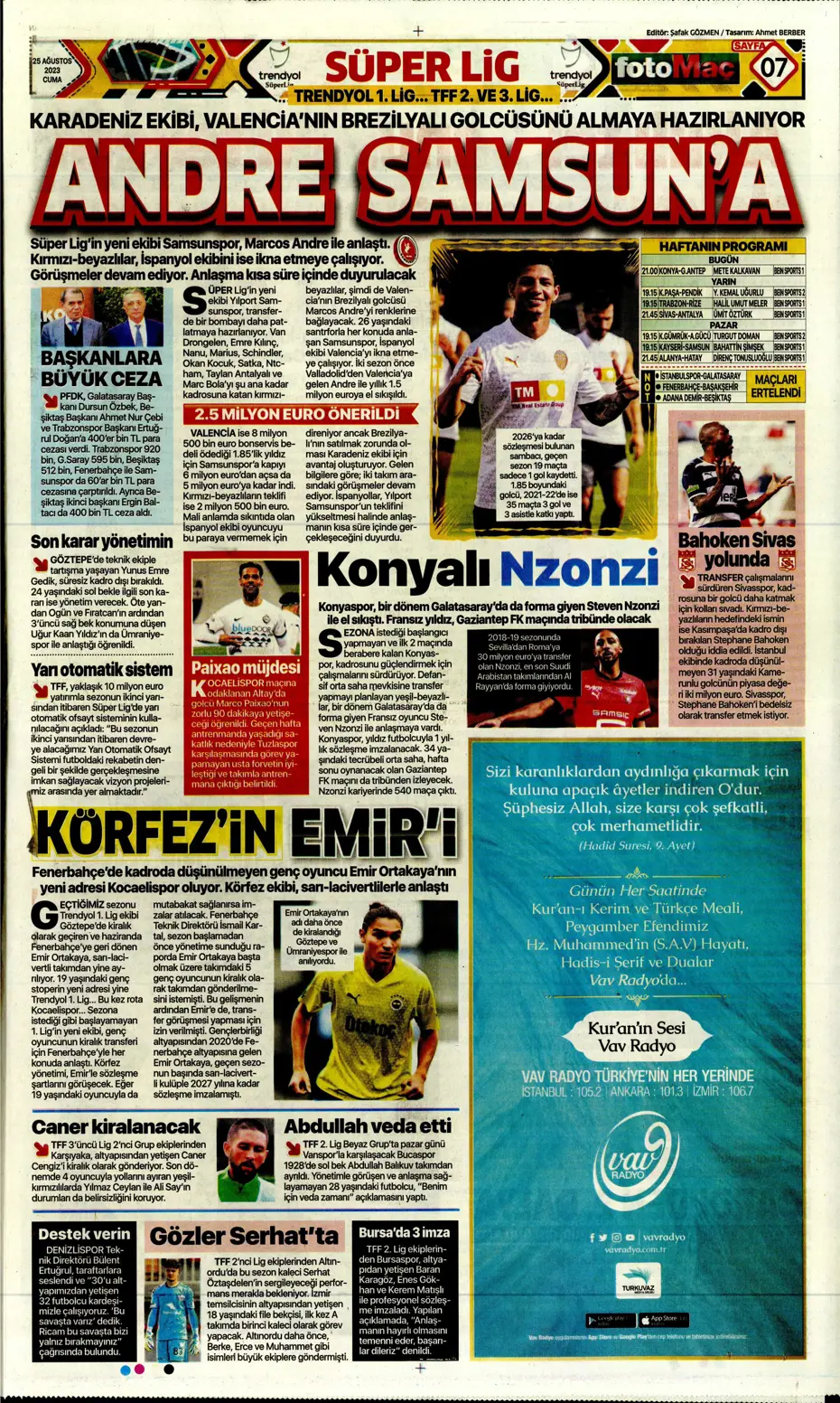 "Fenerbahçe'den 5'i 1 yerde" | Sporun manşetleri (25 Ağustos 2023) - 17