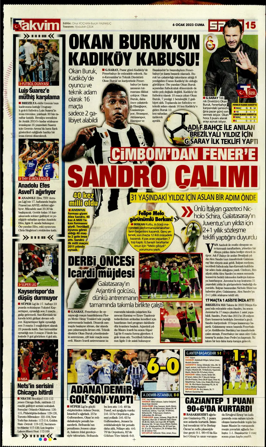 Sporun Manşetleri (6 Ocak 2023) - 36