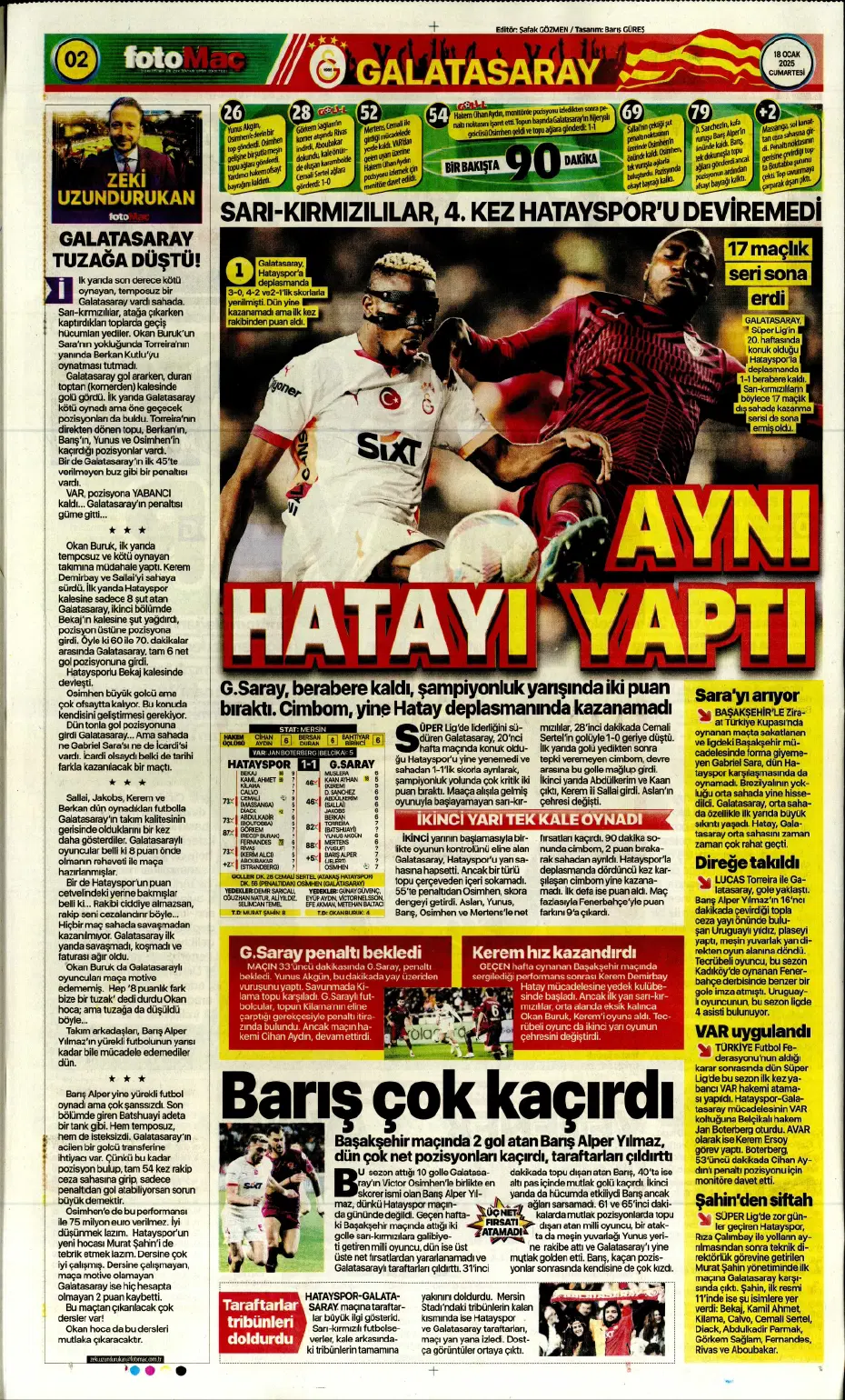 "Diego Carlos'u F.Bahçe kaptı!" | Sporun manşetleri (18 Ocak 2025) - 9 "Diego Carlos'u F.Bahçe kaptı!" | Sporun manşetleri (18 Ocak 2025) - 9