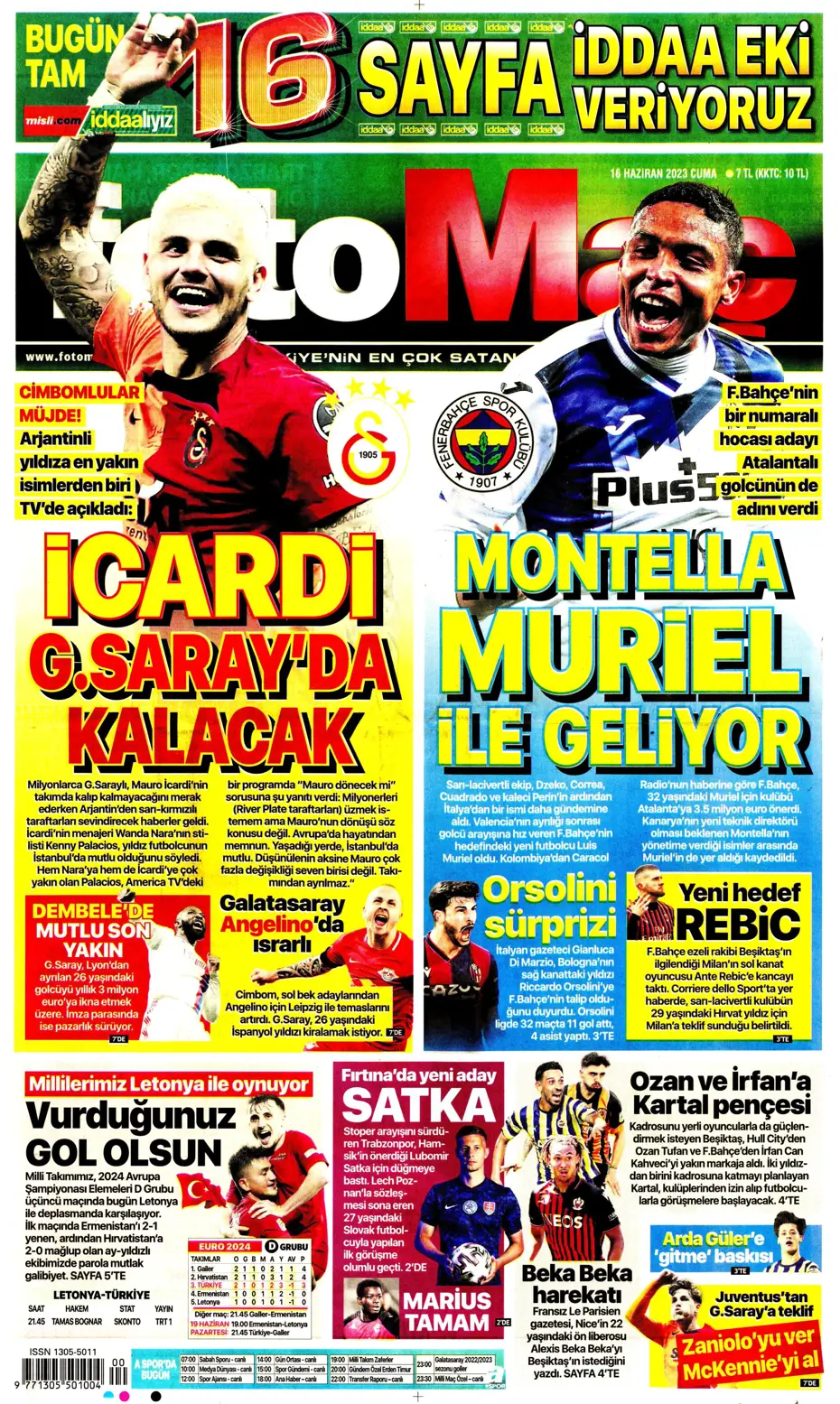 "Dzeko çok yakın" Sporun manşetleri (16 Haziran 2023) - 6 "Dzeko çok yakın" Sporun manşetleri (16 Haziran 2023) - 6