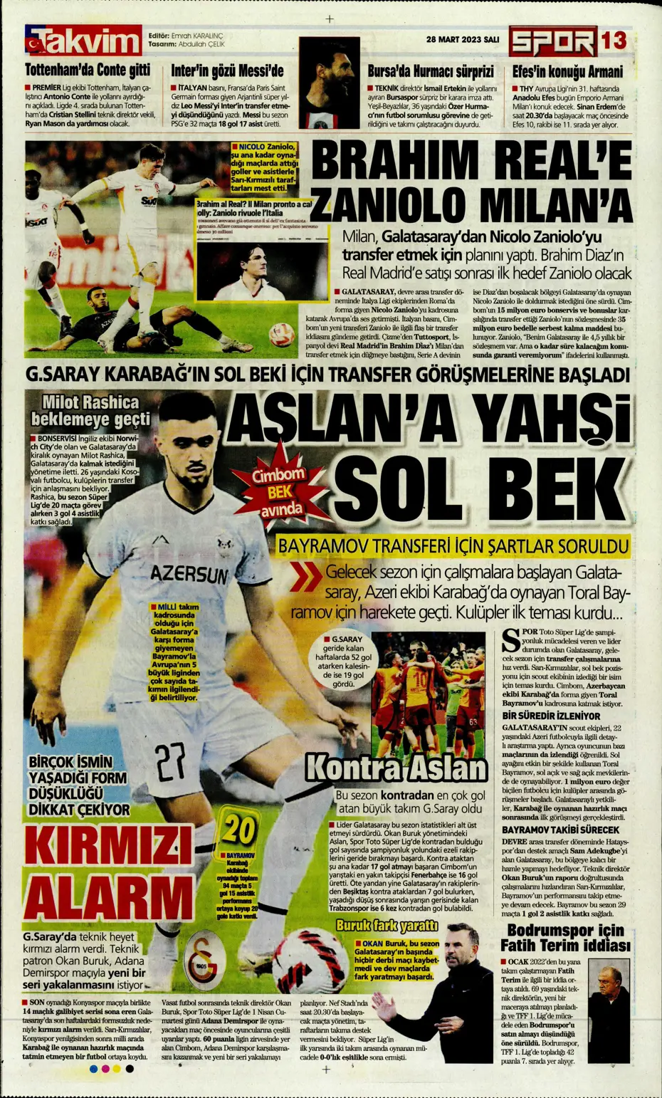"Vurduğumuz gol olsun" - Sporun manşetleri - 30