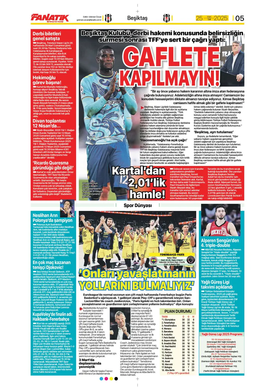 "Galatasaray'dan Osimhen'e çılgın teklif" | Sporun manşetleri - 7 "Galatasaray'dan Osimhen'e çılgın teklif" | Sporun manşetleri - 7