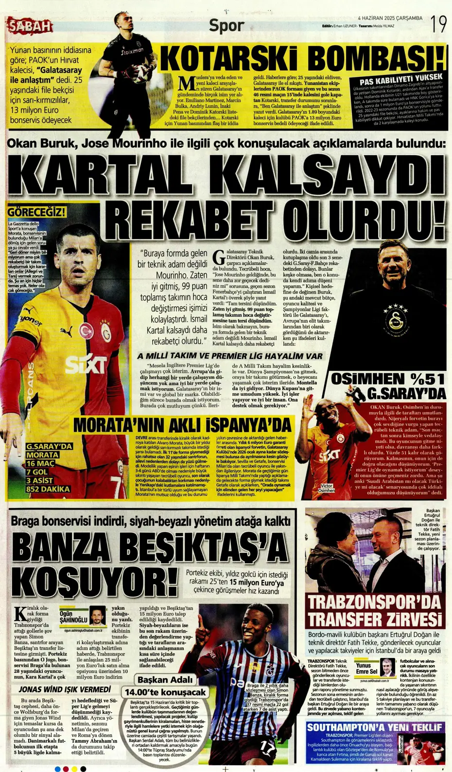 "Fener'den Vlahovic için çılgın teklif" | Sporun manşetleri - 30