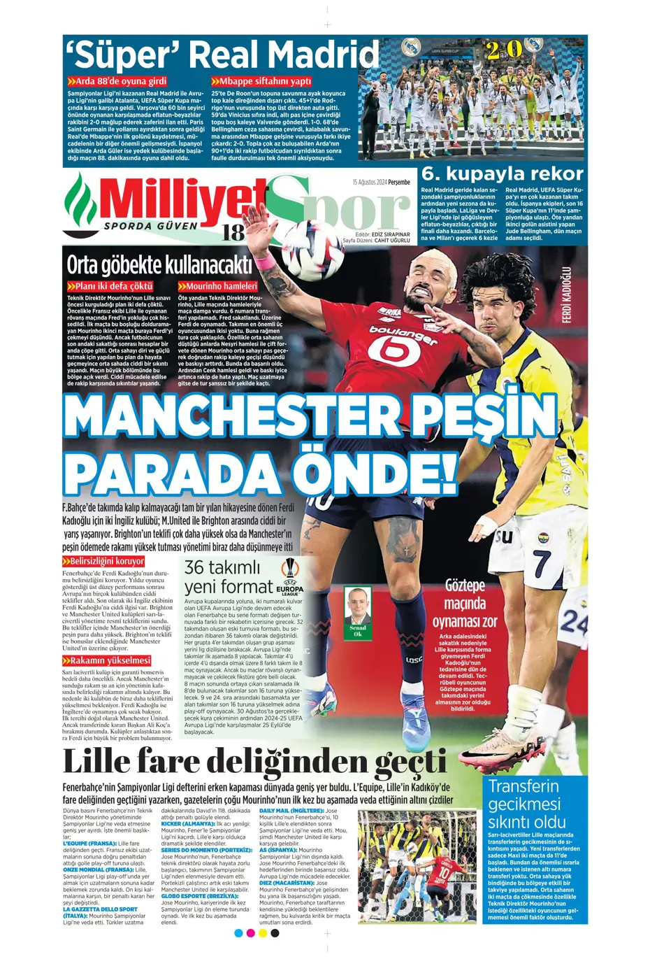 "Muci'yle yol ayrımı" | Sporun manşetleri (15 Ağustos 2024) - 23