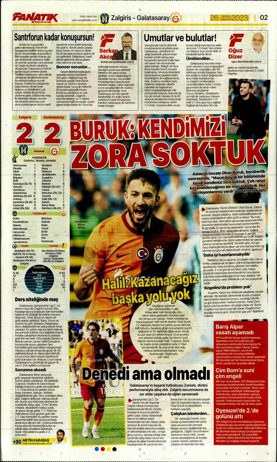 "Beşiktaş'ın istediği Rebic Fenerbahçe'ye" | Sporun manşetleri (26 Temmuz 2023) - 2