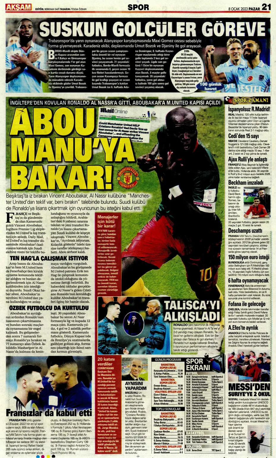 Sporun Manşetleri (8 Ocak 2023) - 3