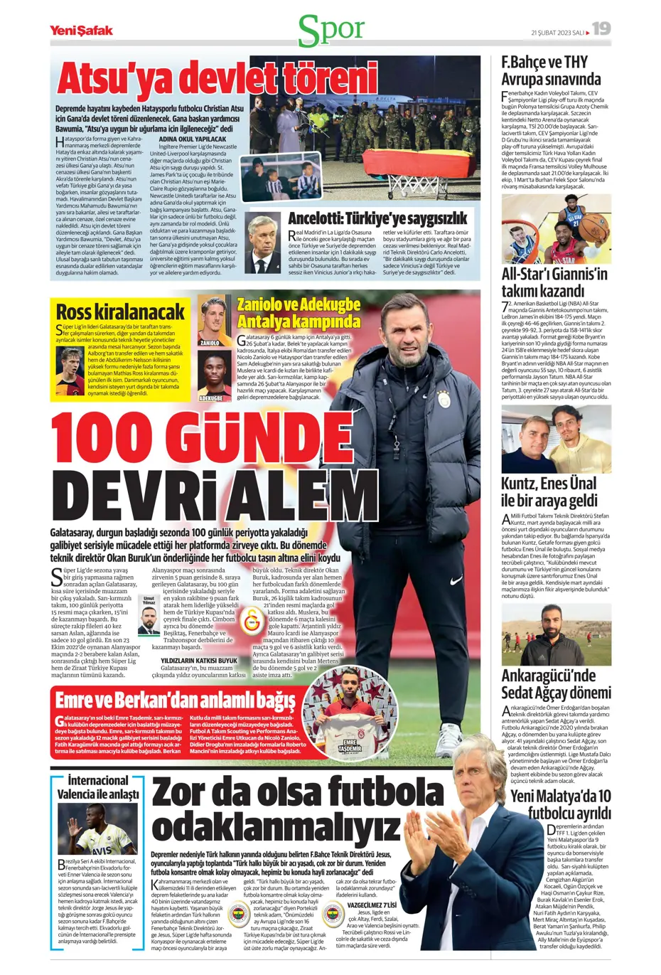 "Fener düğmeye bastı" - Gazete manşetleri (21 Şubat 2023) - 31