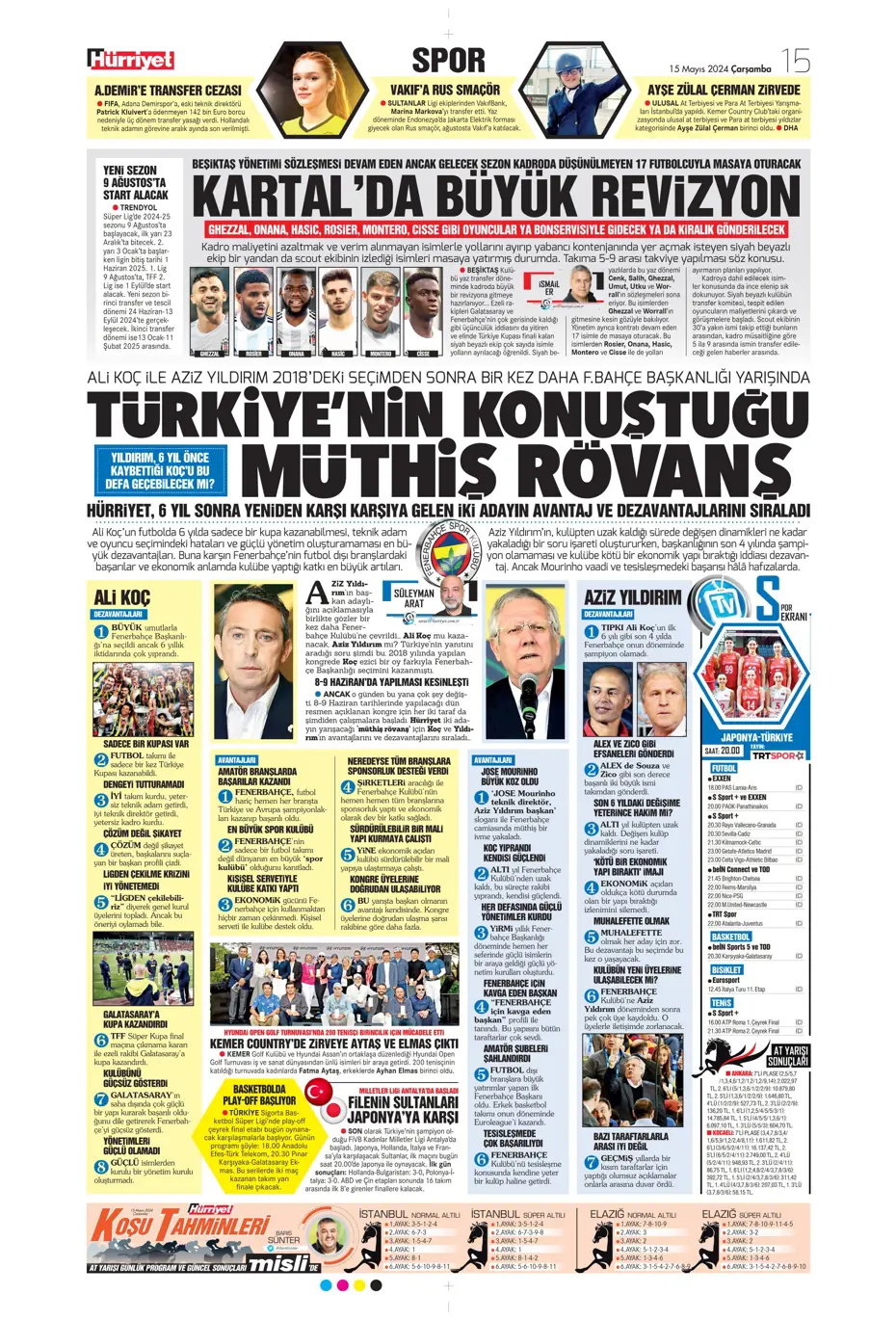 "Mourinho'ya 100 milyon euro" | Sporun manşetleri (15 Mayıs 2024) - 12