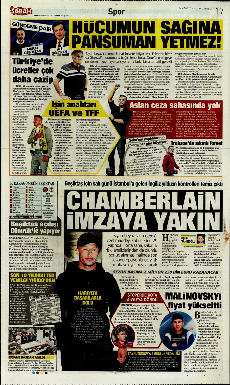 "Talisca için ilk teklif" | Sporun Manşetleri (14 Ağustos 2023) - 28