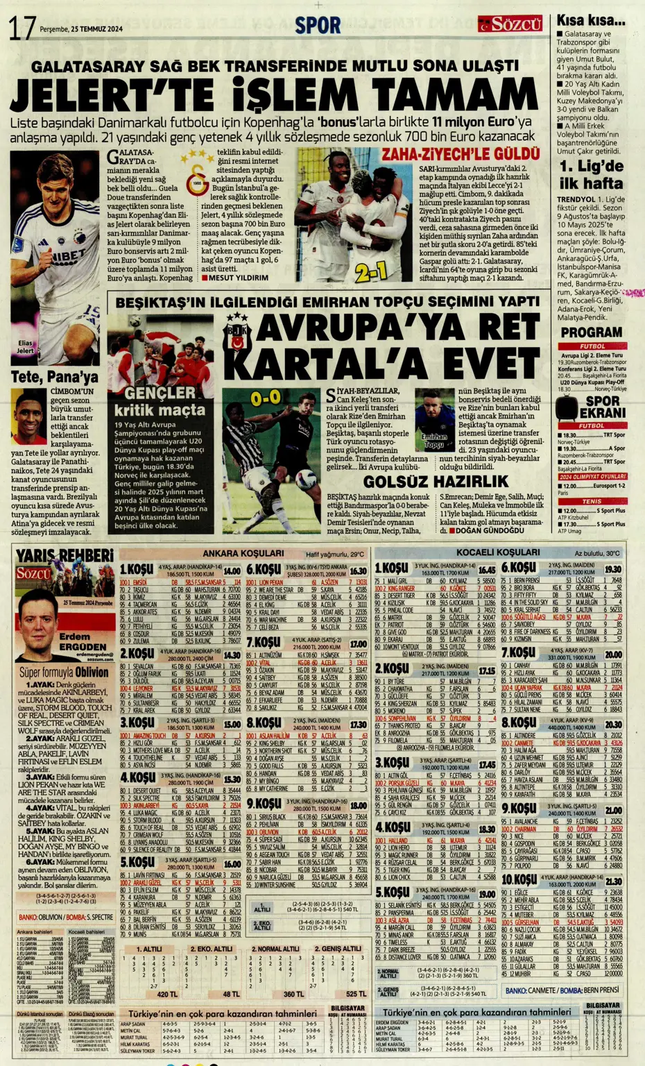 "Fenerbahçe'de sıra geldi orta saha transferine" | Sporun manşetleri - 25 "Fenerbahçe'de sıra geldi orta saha transferine" | Sporun manşetleri - 25