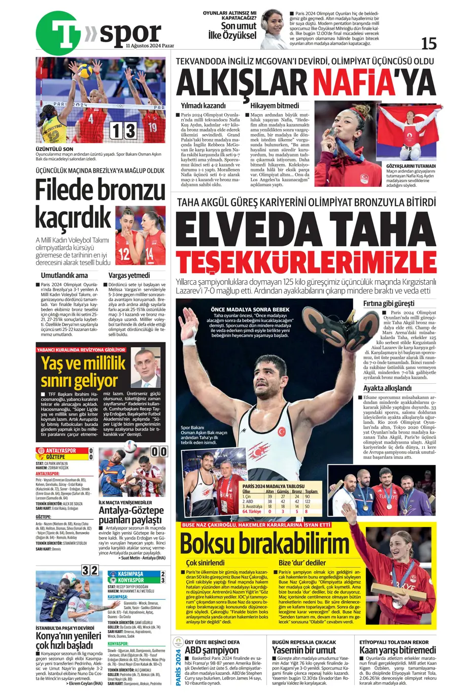 "Mou varsa fire yok" | Sporun manşetleri (11 Ağustos 2024) - 48