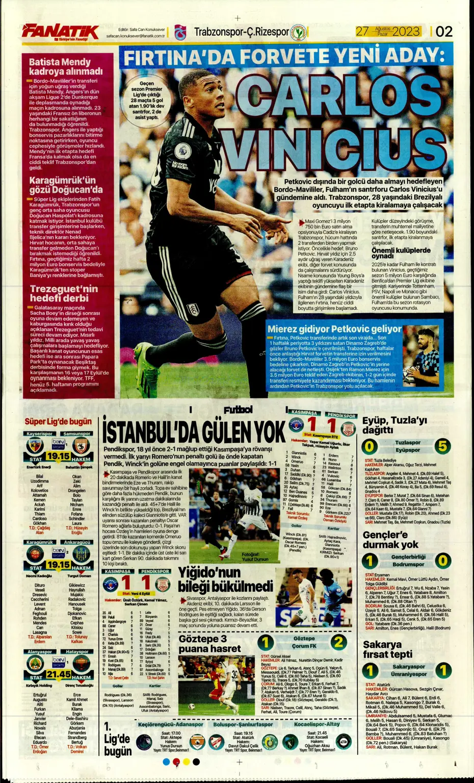 "Mertens sürprizi" | Sporun manşetleri (27 Ağustos 2023) - 5