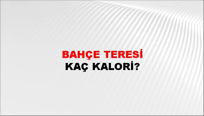 Bahçe Teresi
