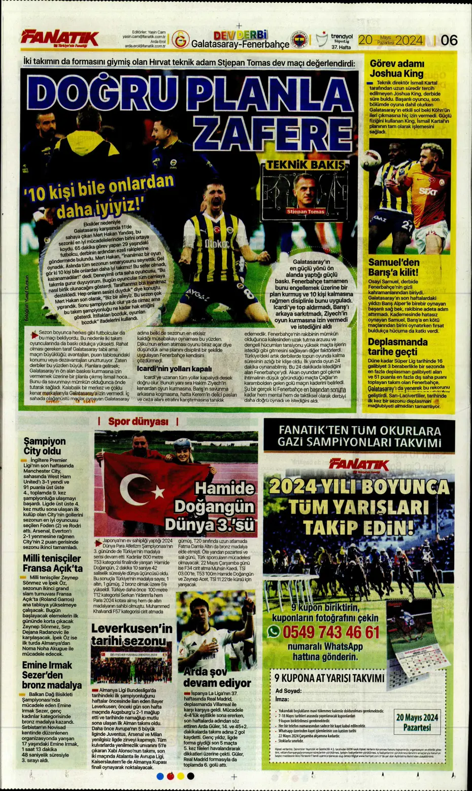 "F.Bahçe G.Saray'a bayramı zehir etti" | Sporun manşetleri (20 Mayıs 2024) - 7