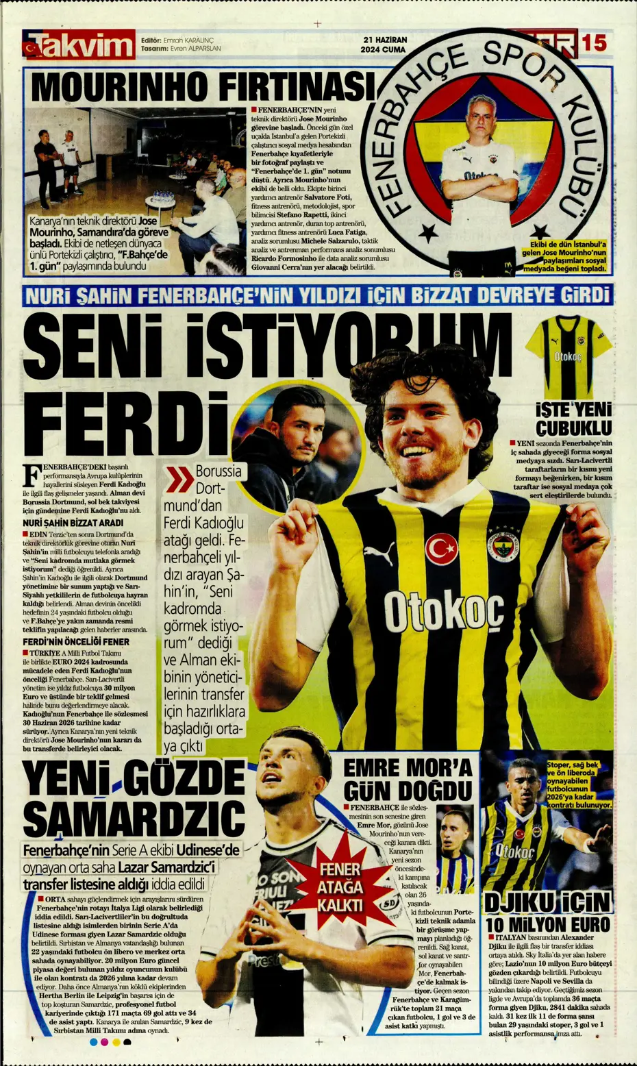 "Bir yıl daha G.Saray'dayım" | Sporun manşetleri (21 Haziran 2024) - 37 "Bir yıl daha G.Saray'dayım" | Sporun manşetleri (21 Haziran 2024) - 37