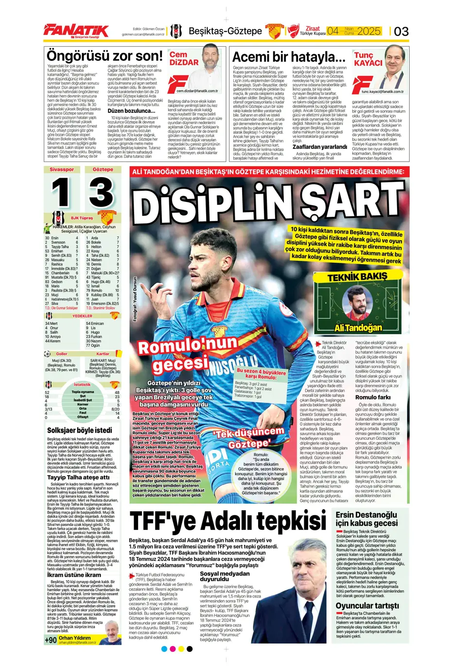 "Derbideki kavgalara ağır fatura" | Sporun manşetleri - 6