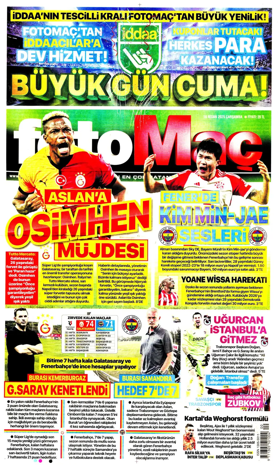 "Kim Min-Jae heyecanı" | Sporun manşetleri - 10