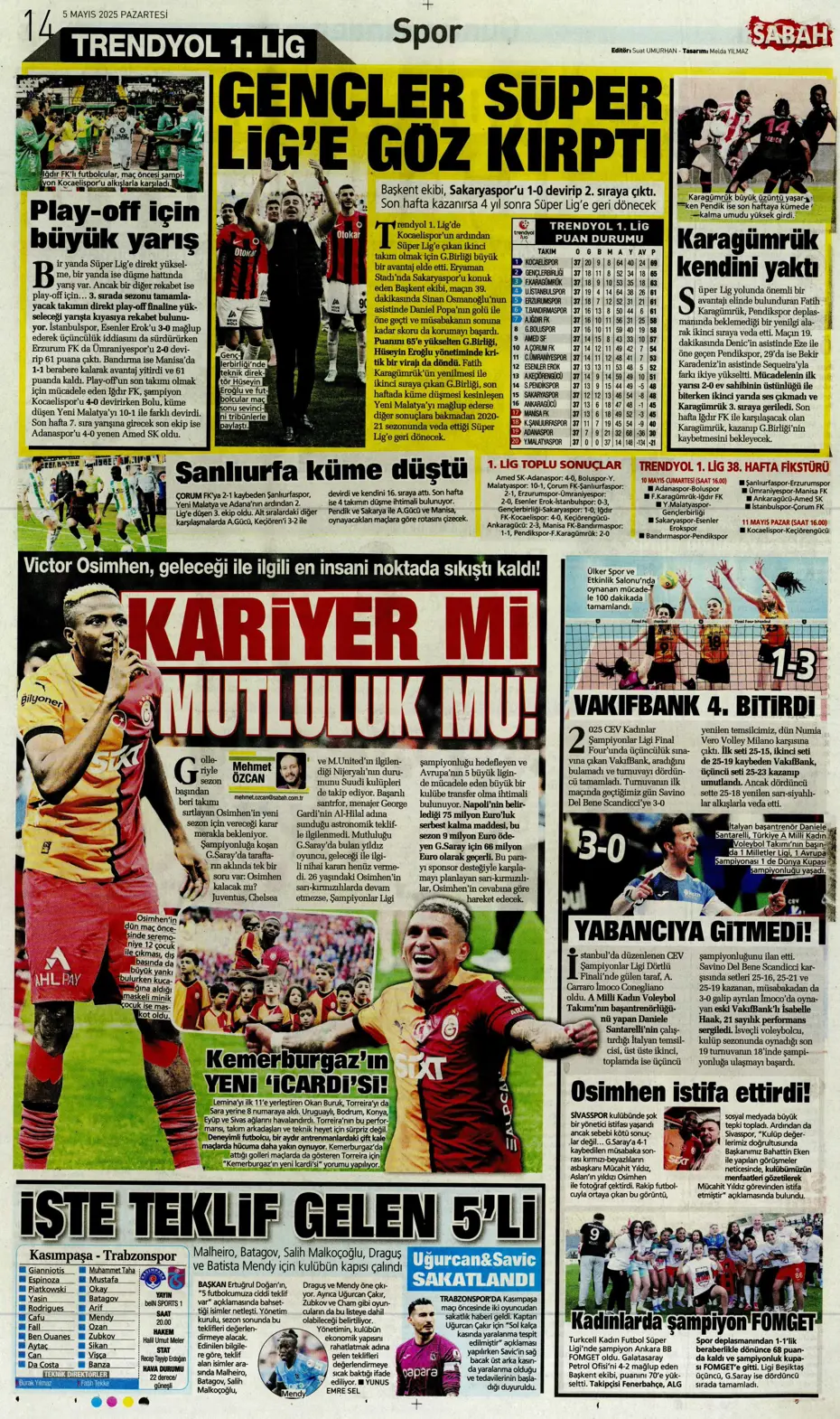 "Hayallere Kartal pençesi" | Sporun manşetleri - 27