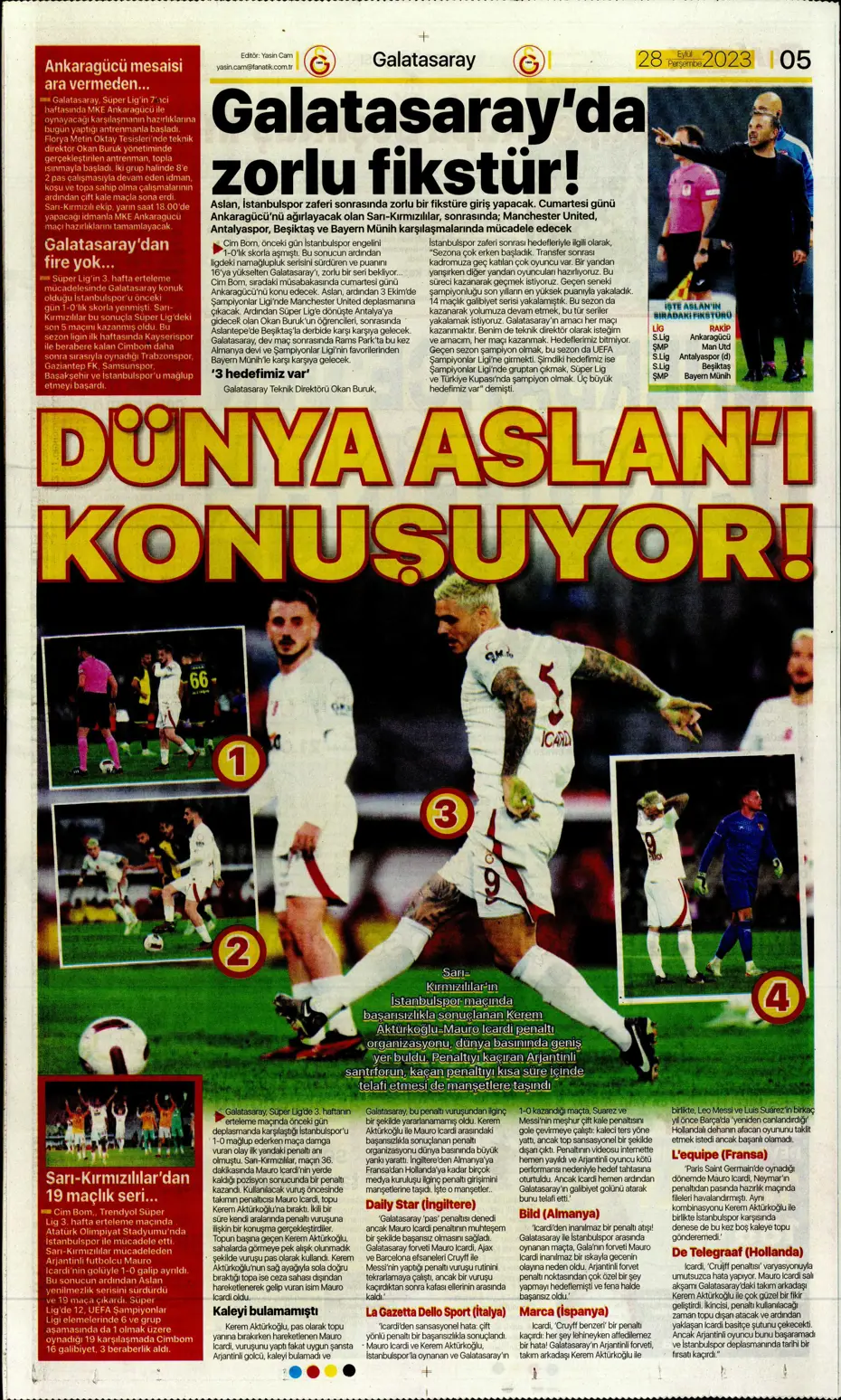 "Tarihi eser" | Sporun manşetleri (28 Eylül 2023) - 9