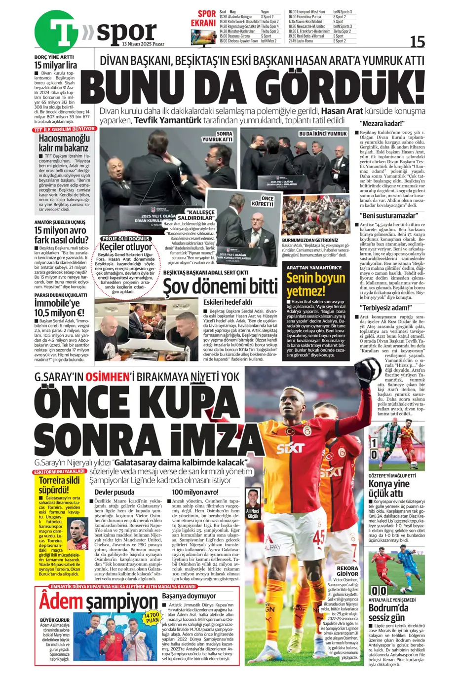 "Dzeko'nun yerine Müller" | Sporun manşetleri - 44