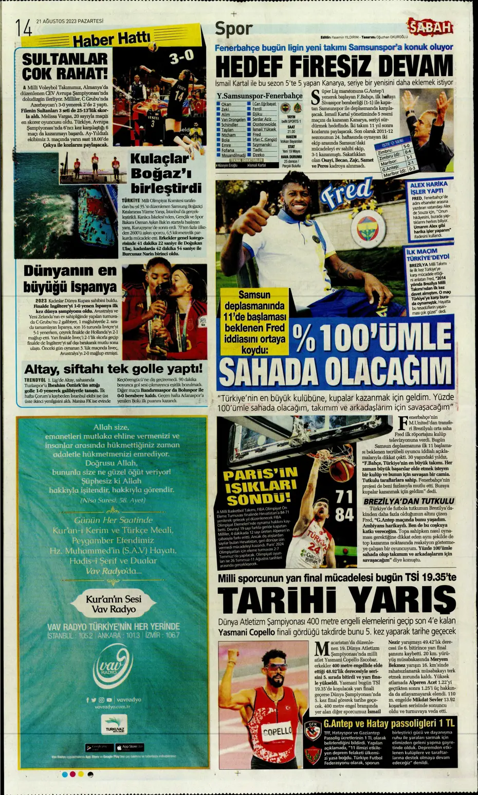 "Kara Kartal'a 90+4'te şok" | Sporun manşetleri (21 Ağustos 2023) - 29