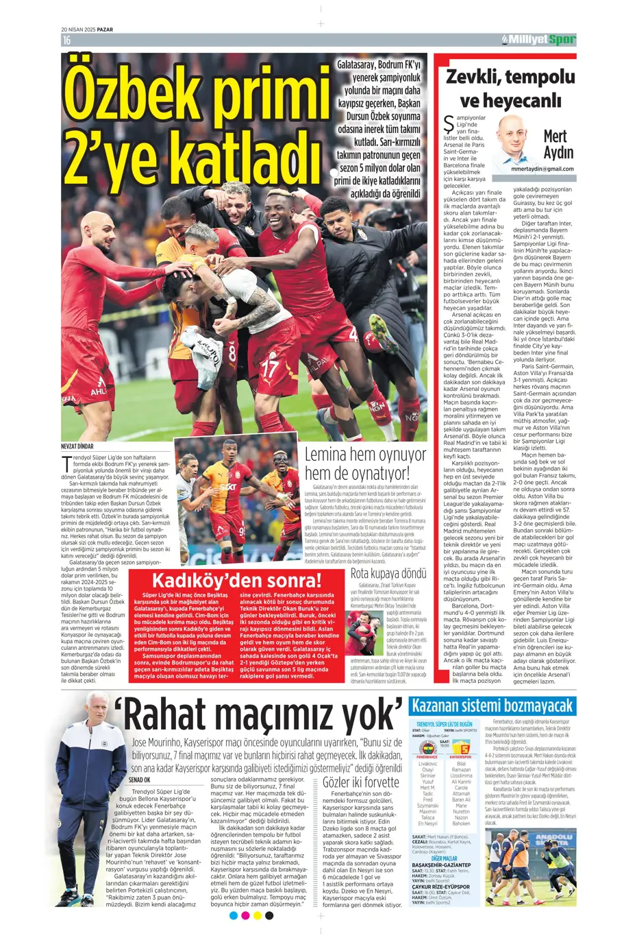 "Oğuz Aydın için geldiler" | Sporun manşetleri - 24