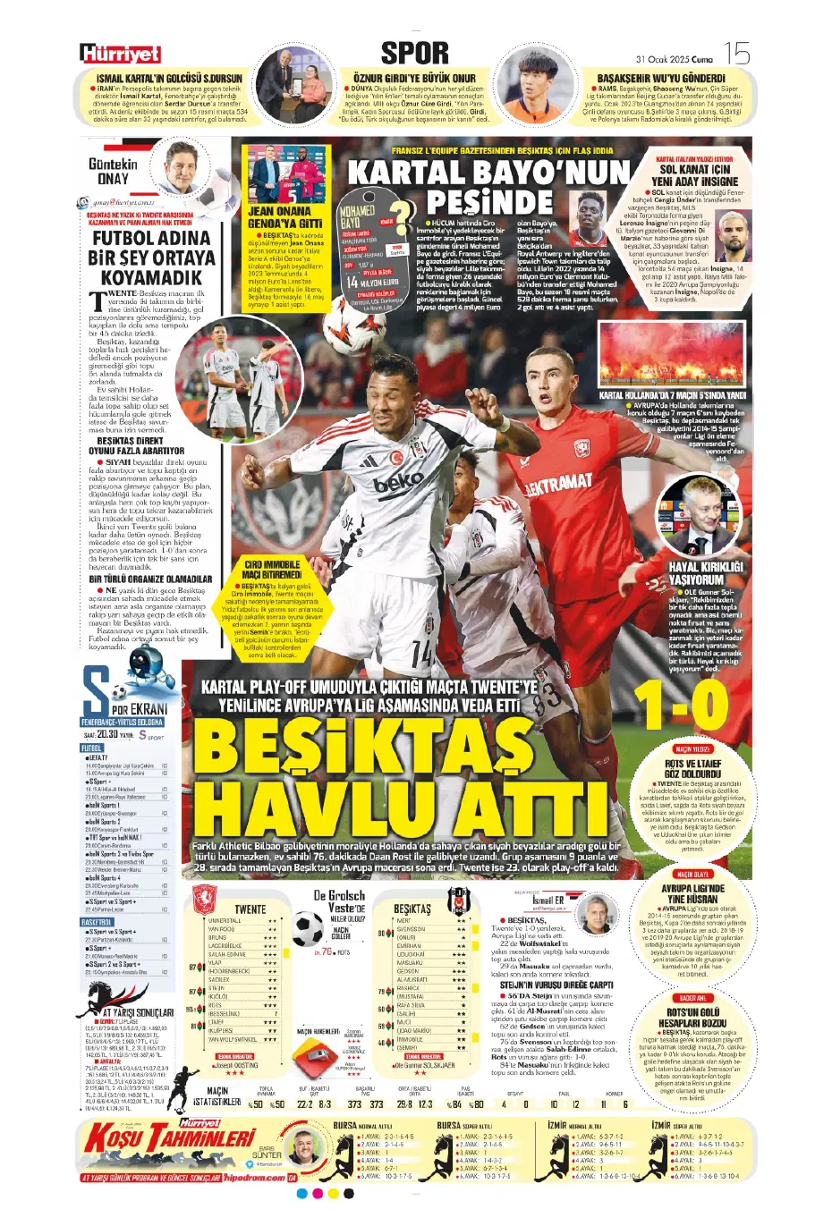 "Galatasaray ve Fenerbahçe play, Beşiktaş off" | Sporun manşetleri - 14