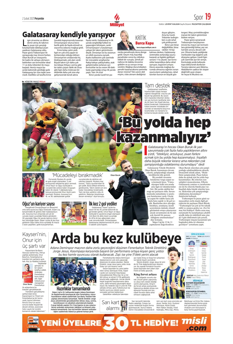 Sporun Manşetleri (2 Şubat 2023) - 32