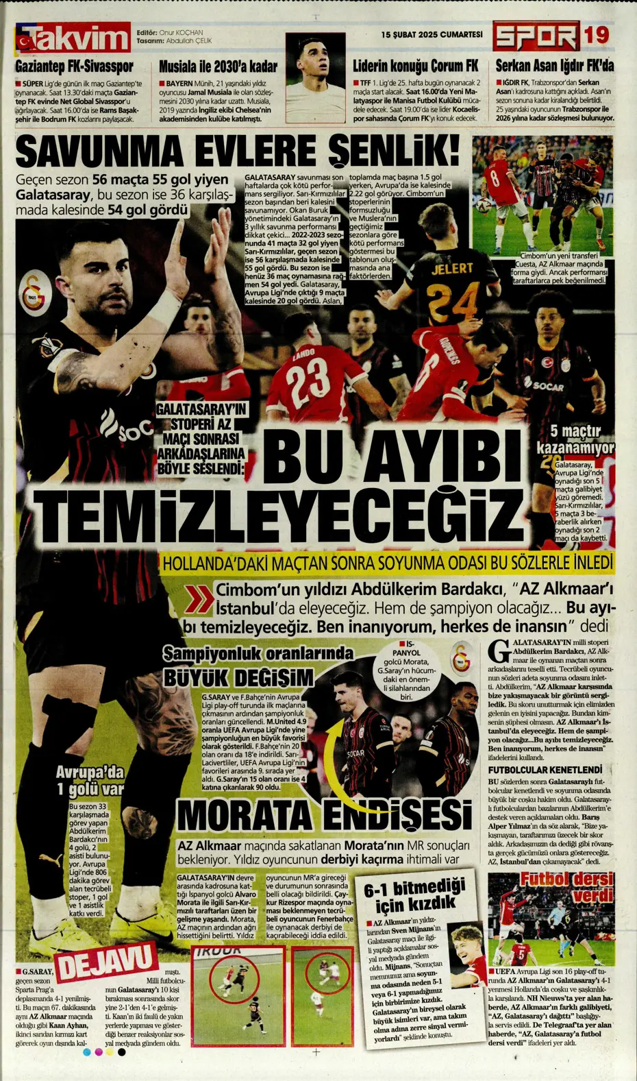 "Cimbom'da OHAL ilanı" | Sporun manşetleri (15 Şubat 2025) - 37