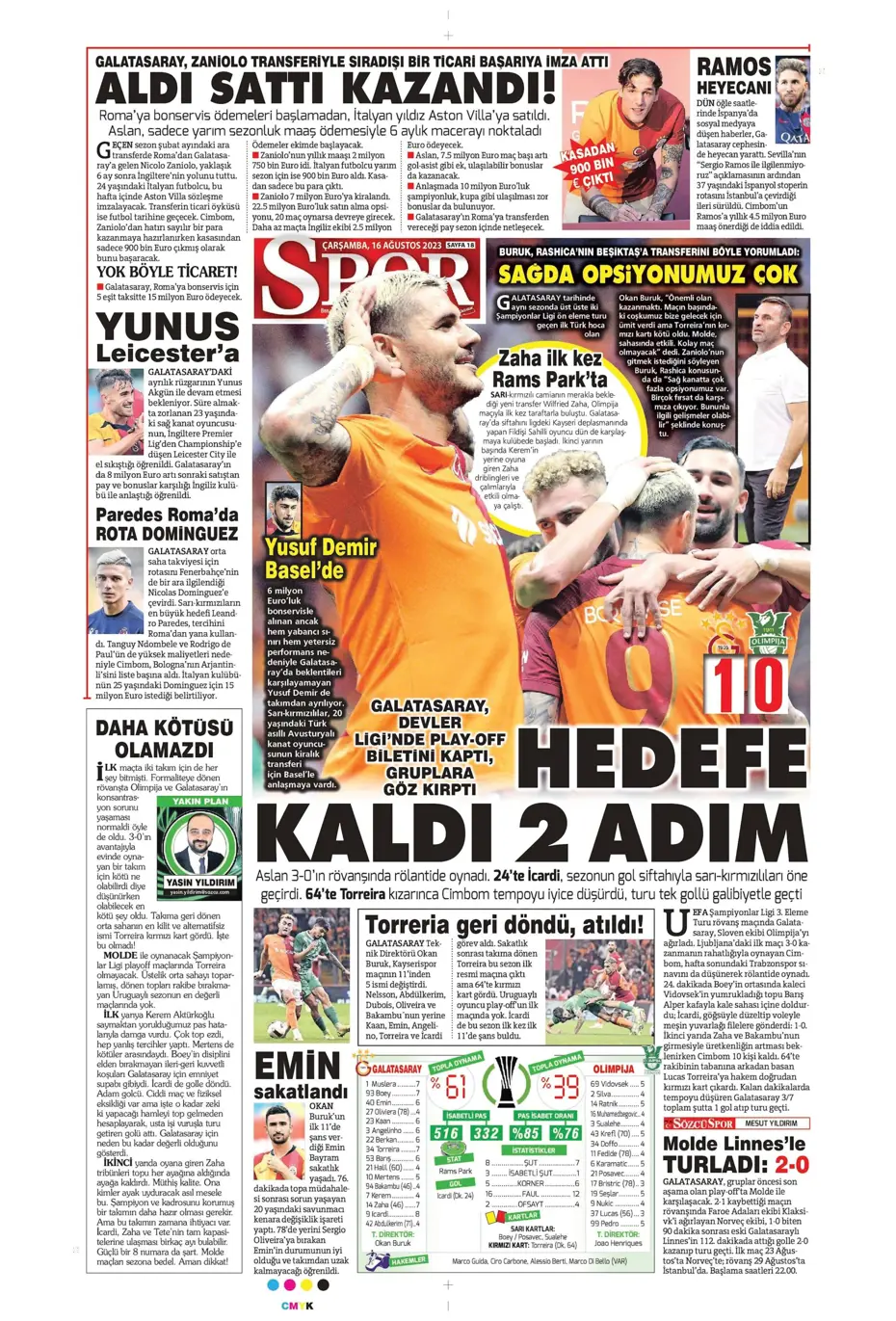 "Devler Ligi'ne kaldı 1 adım" | Sporun Manşetleri - 30