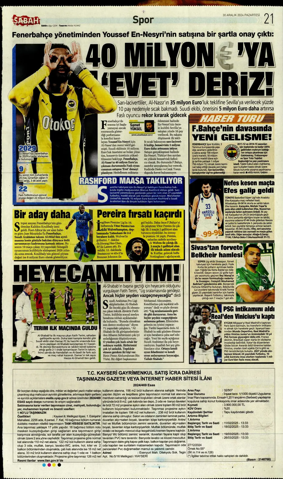 "Fenerbahçe'den 3 ülkede dev operasyon" | Sporun manşetleri - 26