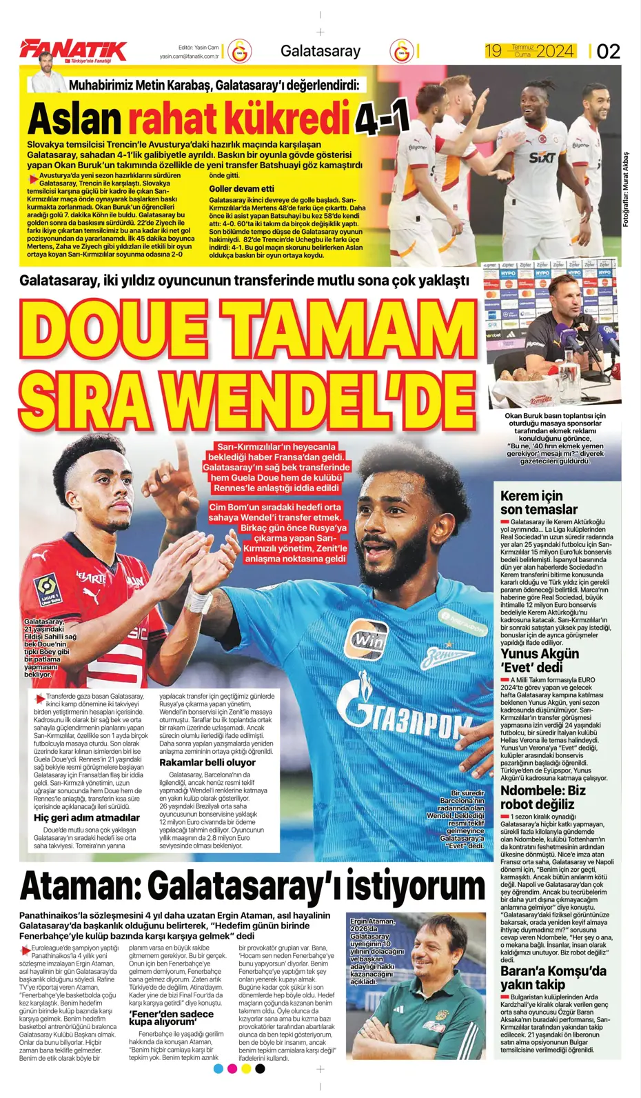 "Doue'nin vizesi Drogba'dan" | Sporun manşetleri (19 Temmuz 2024) - 6 "Doue'nin vizesi Drogba'dan" | Sporun manşetleri (19 Temmuz 2024) - 6
