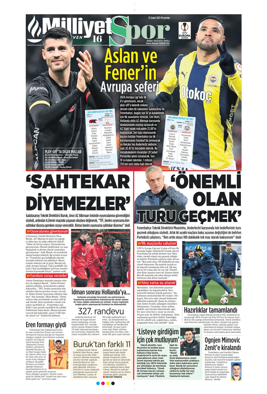 "Bugün vur, haftaya tur" | Sporun manşetleri - 19