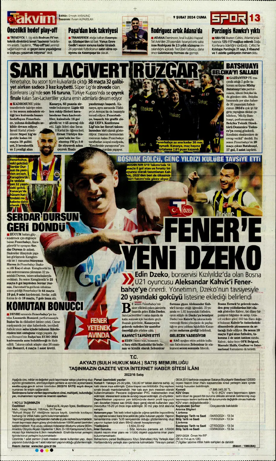 "Icardi &amp; Dzeko'yu geçti" | Sporun manşetleri (9 Şubat 2024) - 24