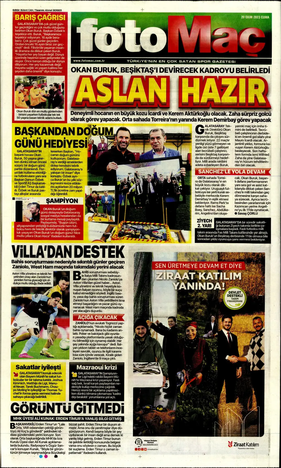 "Derbinin kilidini açacak anahtarlar" | Sporun manşetleri (20 Ekim 2023) - 17