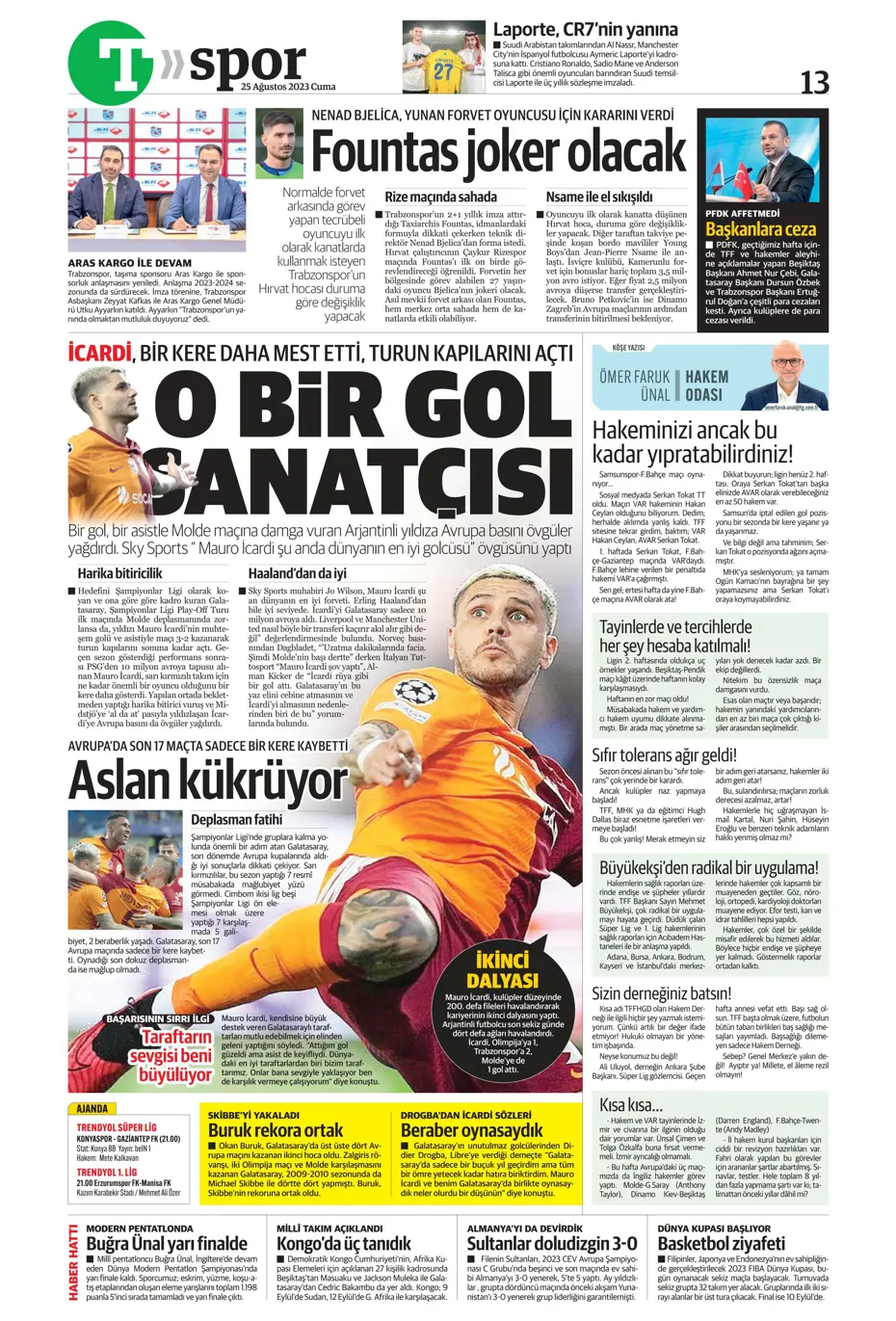 "Fenerbahçe'den 5'i 1 yerde" | Sporun manşetleri (25 Ağustos 2023) - 42