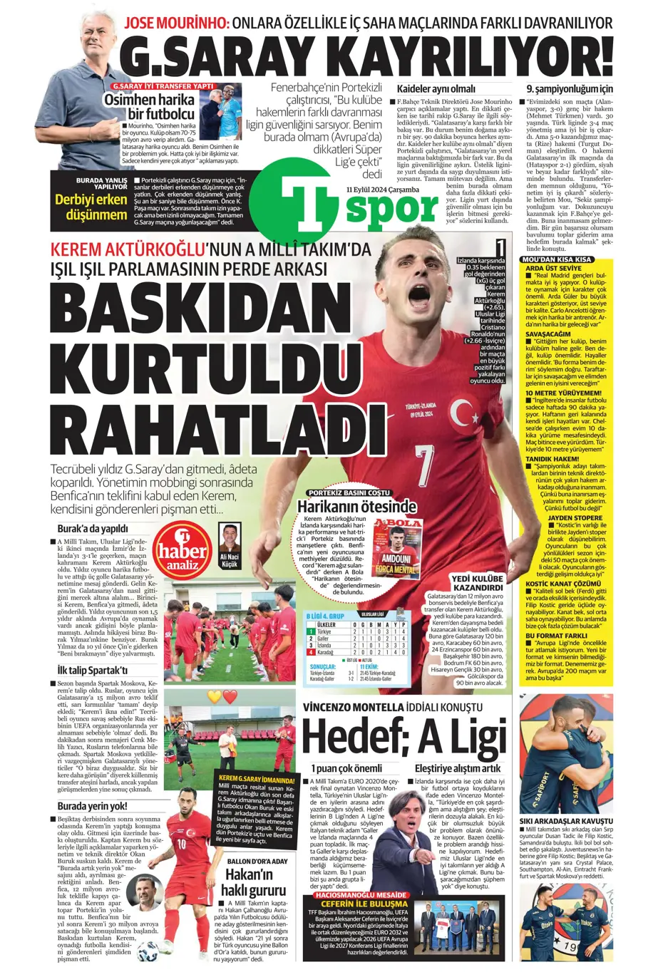 "Icardi müjdesi" | Sporun manşetleri (11 Eylül 2024) - 34 "Icardi müjdesi" | Sporun manşetleri (11 Eylül 2024) - 34